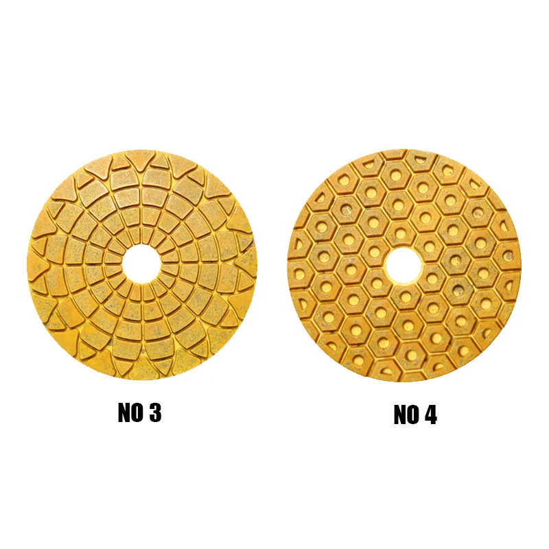 6PCS/Set 4 Inch Super Diamond Polishing Pads 100mm Copper Metal Bond Wet Polishing Pad For Marble Granite Stone Fast Grinding