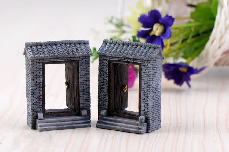 1 Pcs Bridge Hut Windmill House Castle Mini Craft Figurine Plant Pot Garden Ornament Miniature Fairy Garden Decor