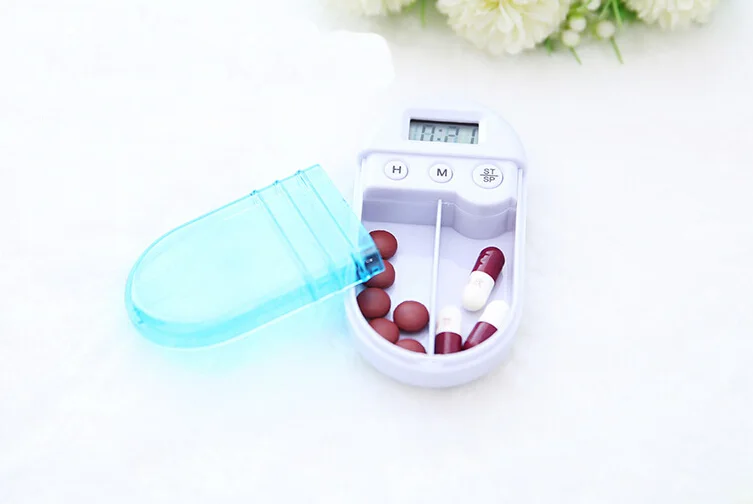 Sealed Pill Tablet Compartment Case Daily Reminder Electronic Smart Timing Medicine Box Container Storage Case Countdown