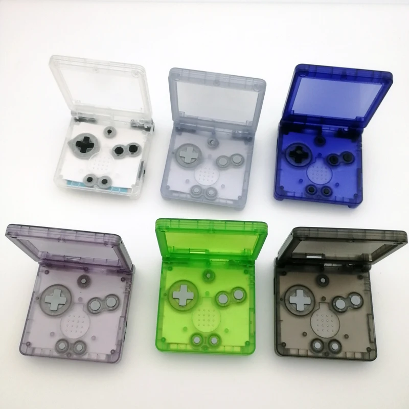 10pcs/lot  Clear Green glacier Clear white Clear purple For GameBoy Advance SP Shell For GBA SP console Housing Case Cover