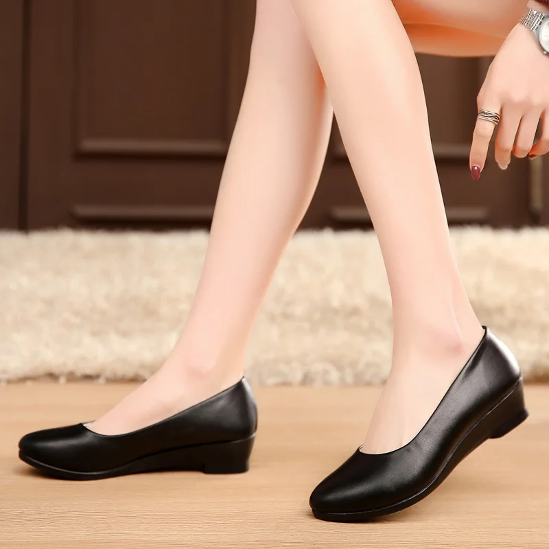 Women Ballet Flats Shoes Black Women Casual PU leather Shoes For Office Work Boat Shoes Cloth Sweet Loafers Womens Classics Shoe