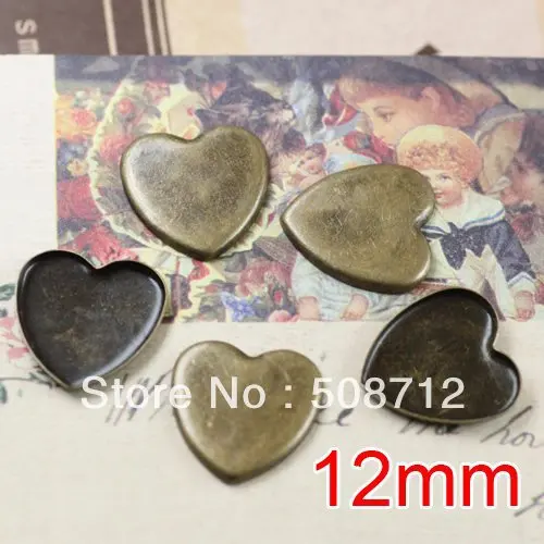

Free shipping!!! Lead Free 1000pcs/lot Inside size 12mm bronze color square Cameo Base Sett