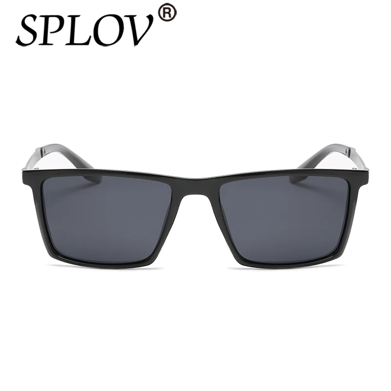 SPLOV Fashion oversize Polarized sunglasses Luxury square sunglasses men brand designer metal Unisex women mirror celebrity