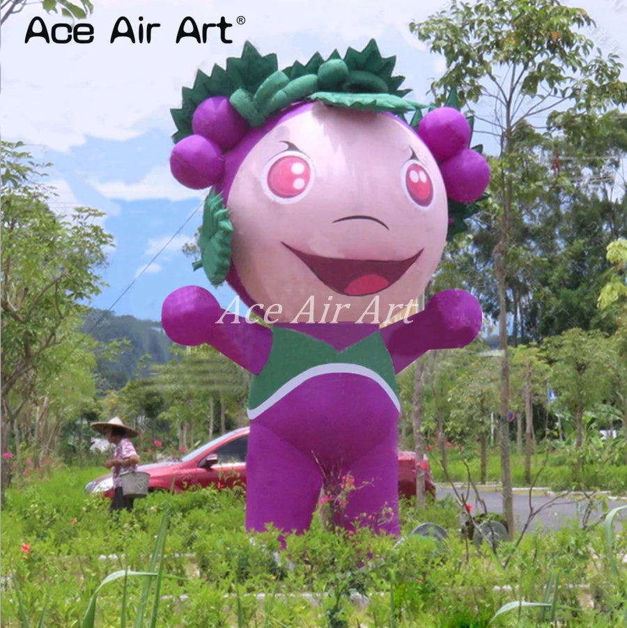 Portable Giant Advertising Inflatable Fruit Grapes Cartoon for Exhibition Trade Show Display