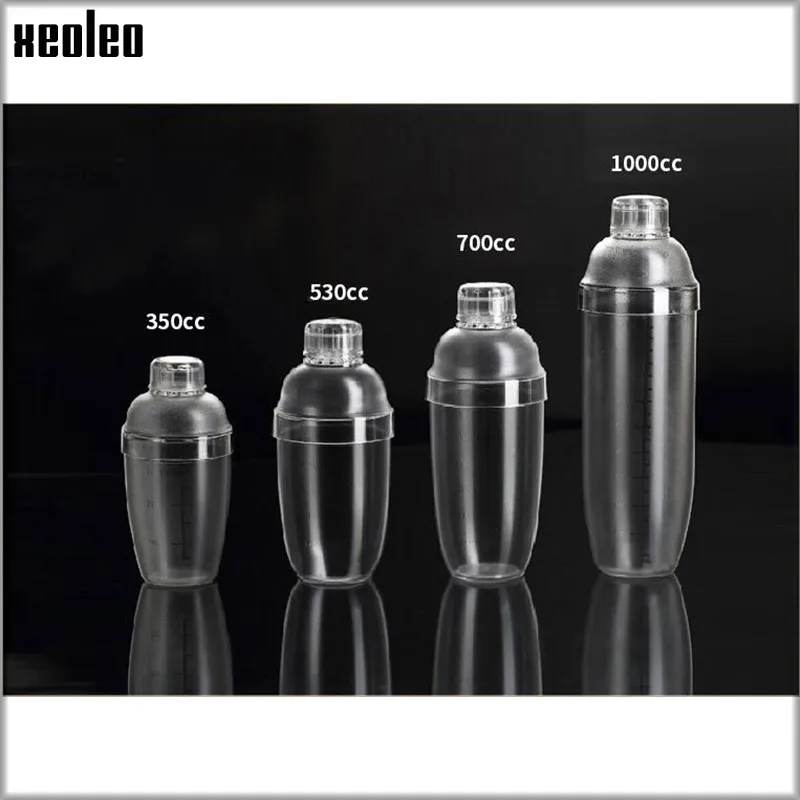 Xeoleo 350cc/500cc/700cc/1000cc PC Resin shake cup Cocktail Shaker Mixer Milk tea/Wine Martini Boston Shake cup Bar Tools