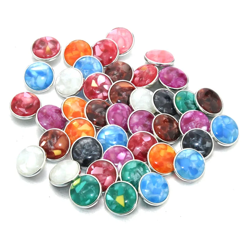 colorful 10pcs/lot mixing 18mm snap button jewelry Resin snap button pression bijoux watches women charm bracelet 050707