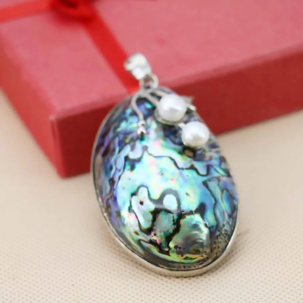 36x57mm Hot Sale Prevalent Abalone Natural Abalone Seashells Sea Shells Pendants Making Jewelry Crafts Women Girls Gifts Diy