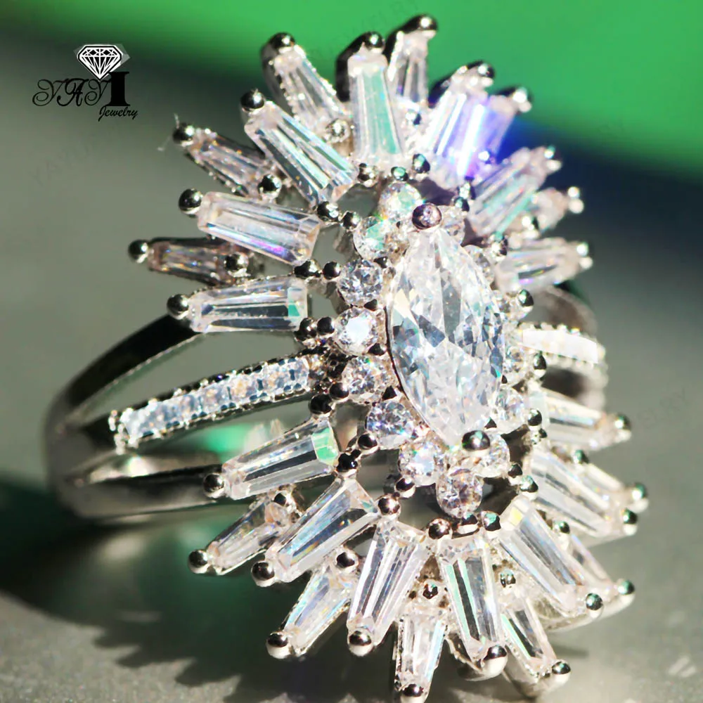 YaYI Jewelry Bohemia 100% Natural Moissanite Gemstones Zircon Silver Color Engagement Wedding Lovers Precious Rings