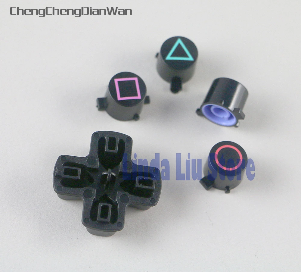 ChengChengDianWan plastic button ABXY Buttons with d pad cross button set Repair Part For PS4 controller 3sets/lot