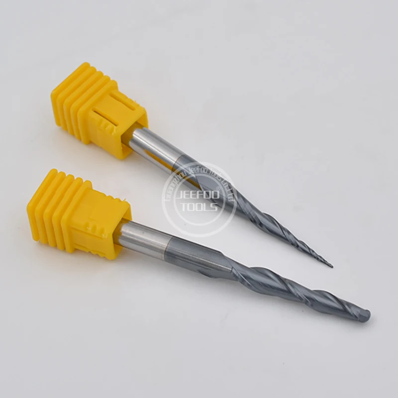 HRC55 Solid Carbide Ball Nose Tapered End Mills Cnc Carving Bit Engraving Router Bits Taper Wood Metal Milling Cutters Endmill