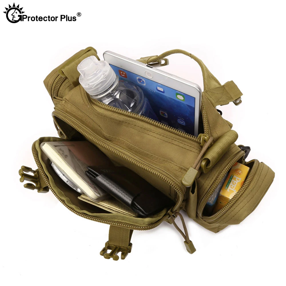 حقيبة خصر تكتيكية 3 في 1 من PROTECTOR PLUS، حقيبة ظهر كتف متعددة الوظائف للمشي لمسافات طويلة والصيد، حقيبة رياضية رجالية مقاومة للماء