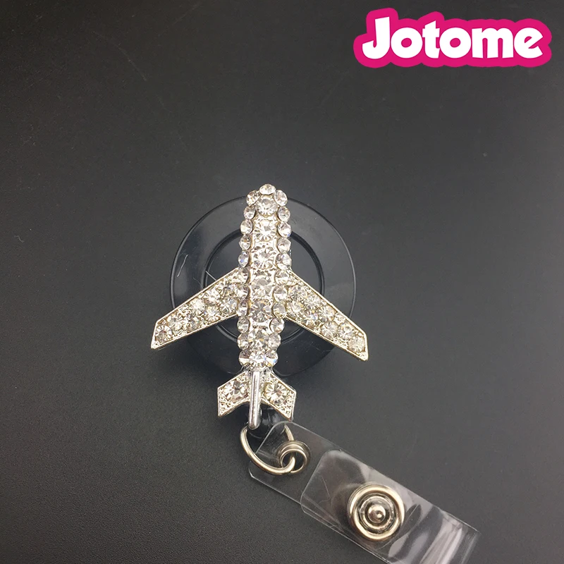 20pcs a lot Plane Airplane Retractable Reel ,Badge ID Card Holder Clip,Custom Badge Holder