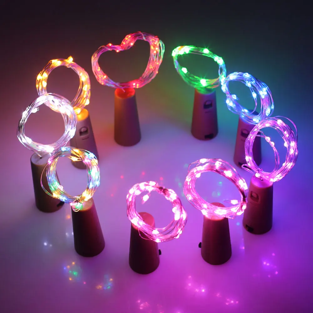 Guirxiété lumineuse LED en forme de bouchon de bouteille, fil de cuivre, verre à vin, lumières de Noël, fête de mariage, 1m, 10LED