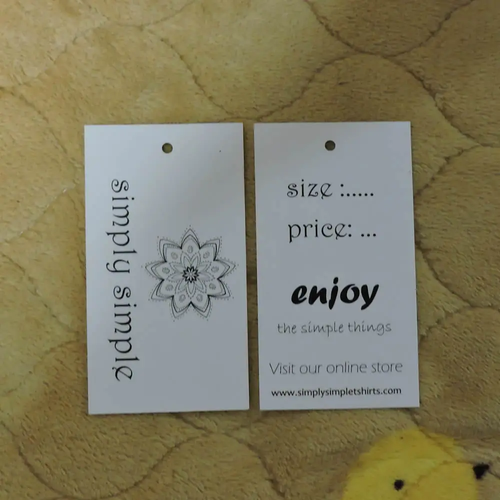 

custom printed paper gift price swing hang tag