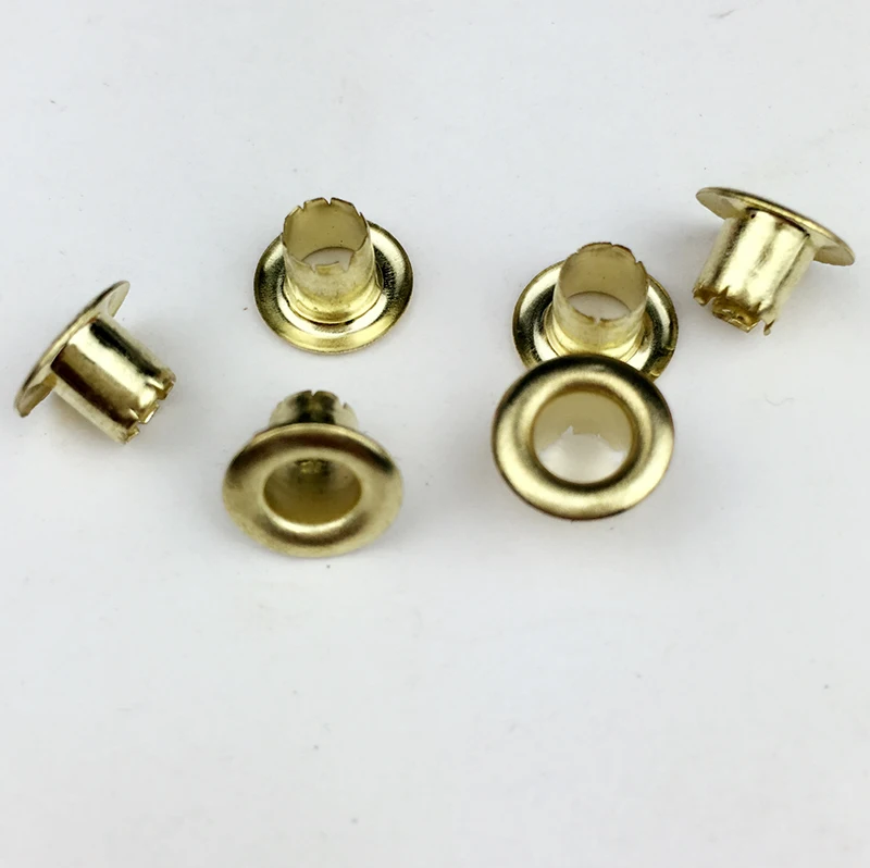 500 SET  Inner Diameter 4 mm Colored Eyelets Pores Metal  Holes Bags Decorative Gold Rivet