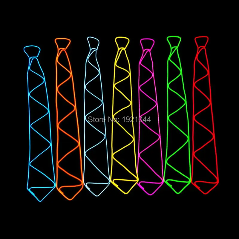 High Grade El Wire Tie, Trendy Glow Props, Event Party Decoration, Flexible Neon Clothes, Light Flashing, 10 Pcs