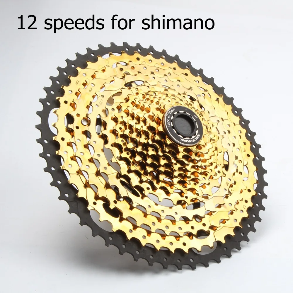 

MTB 12 Speed Cassette Black Gold 12S 11-52T Wide Ratio Freewheel Mountain Bike Bicycle Parts Sprockets For k7 X1 XO1 XX1 m9000