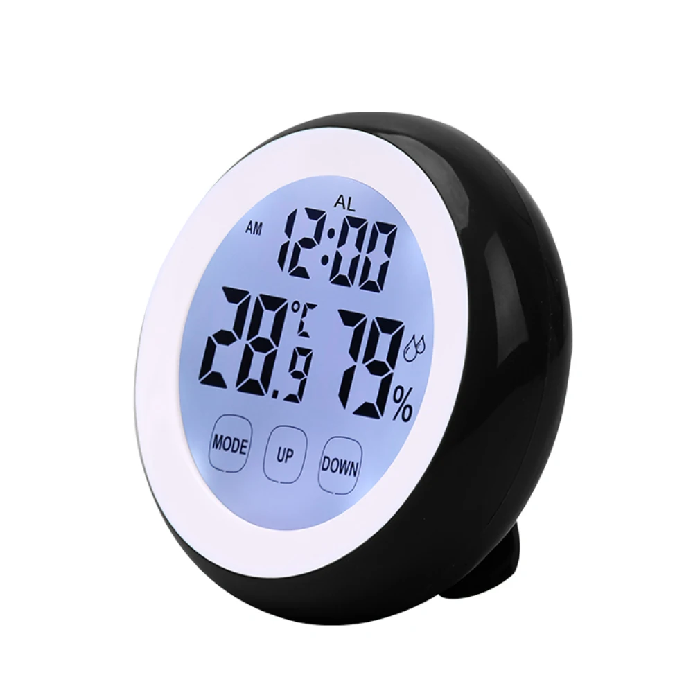 New Multifunctional Digital Backlight Touch Screen Indoor Thermometer Hygrometer  Weather Station With Alarm Clock Wall Hang