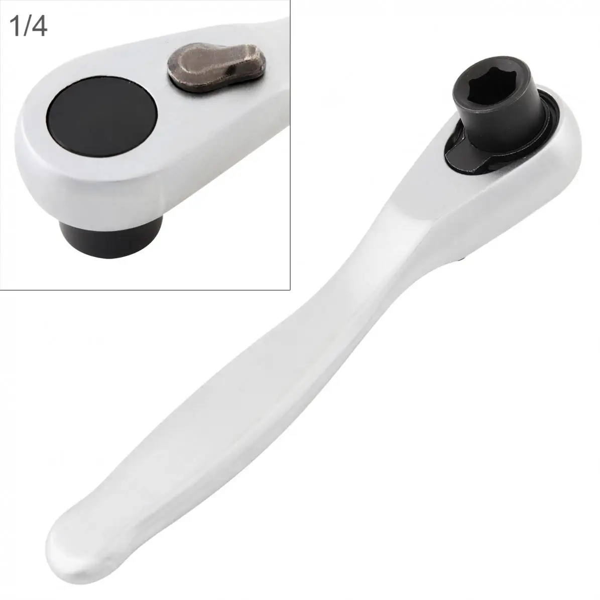 72 Gear Screwdriver Head 1/4 Inch Two-way Adjustable Hollow Tail Wrench for Vehicle / Bicycle