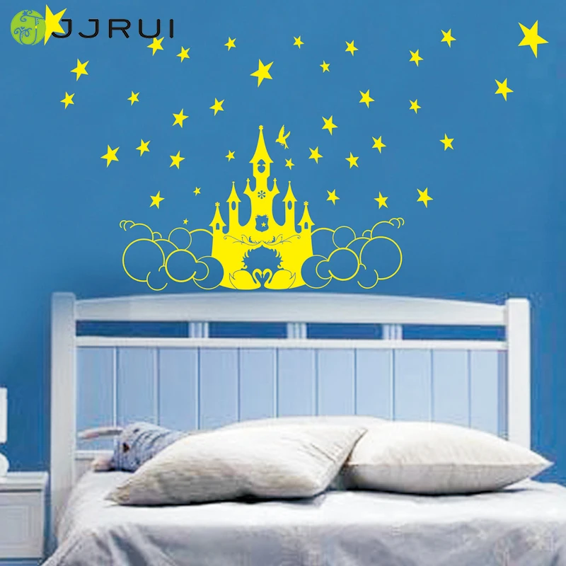 

JJRUI Princess swan Castle Stars Girl Wall Sticker Decals Home Decor Vinyl Art Kids Nursery Room