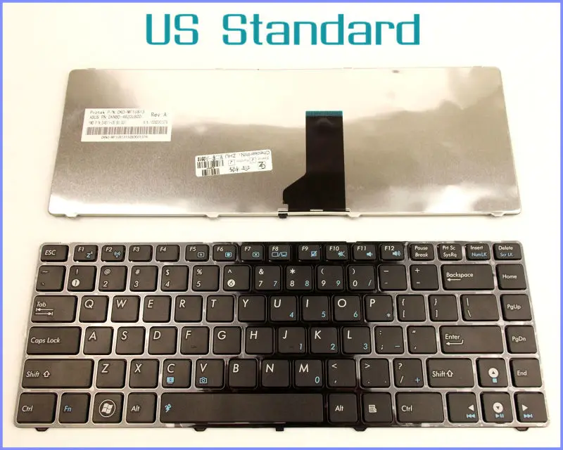 US English Version Keyboard for ASUS X42D X42F X42J X42N X44 X44C X44HR X44L X44LY X44H X44HY Laptop WITH BLACK FRAME