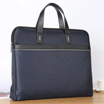 Portable Business Portfolio Mens Document Bag A4 Zipper Bag Office File Bag For Documents Ipad 14 Inches Laptop Bag