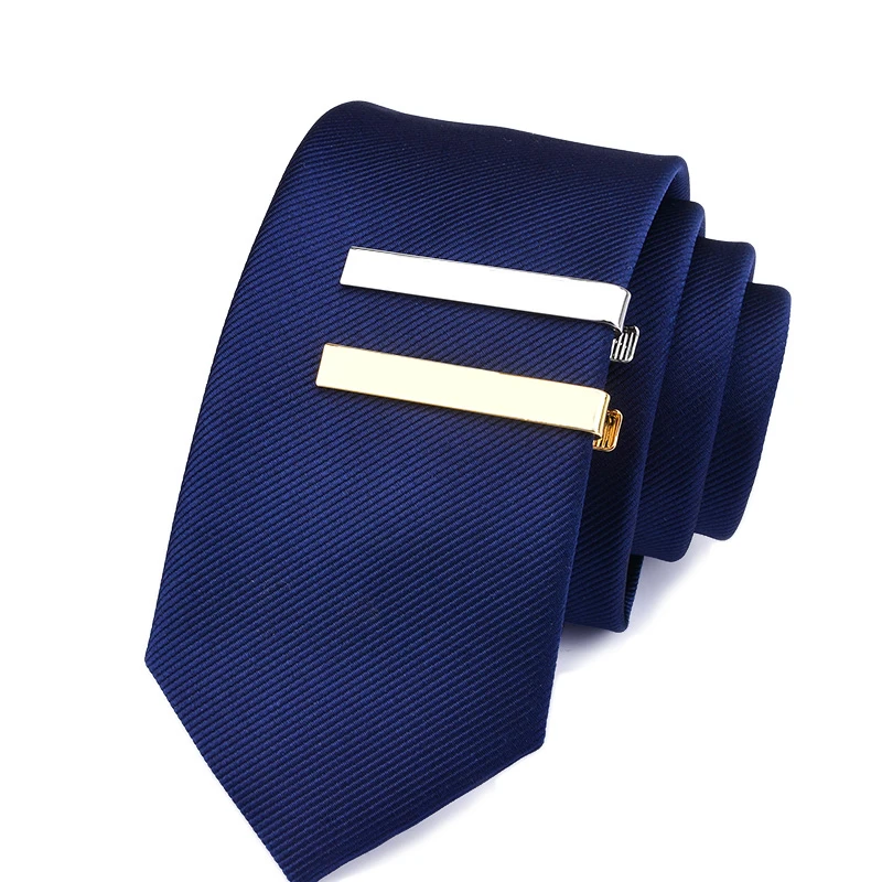 1 Piece Men\'s Short Tie Clip Silver Fashion 3 Color Simple Gold Male Collar 4.3cm