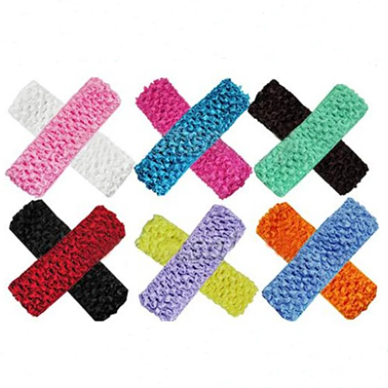 Hot Fashion 12Pcs/Set Cute Crochet Headbands Hair Head Band Bow Kid Girl Headwear Accessories Random Color Free Shipping