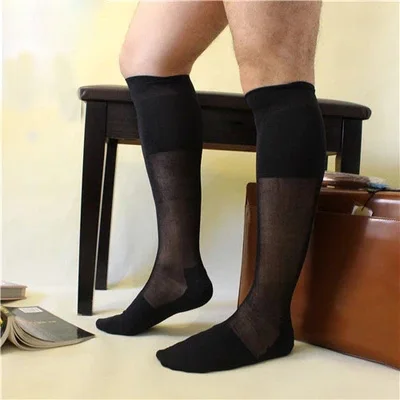 2017 New Style Men's Formal Sheer socks Sexy Male stocking  Hose Gay Sock fetish Collection Dress suit Antibacterial Men's sock