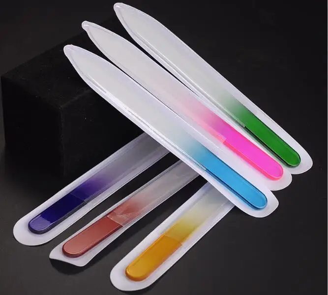 5pcs Fashion Nail File Durable Crystal Glass Buffer Manicure Device Sanding Pro Polishing Nail Art Decorations Tool