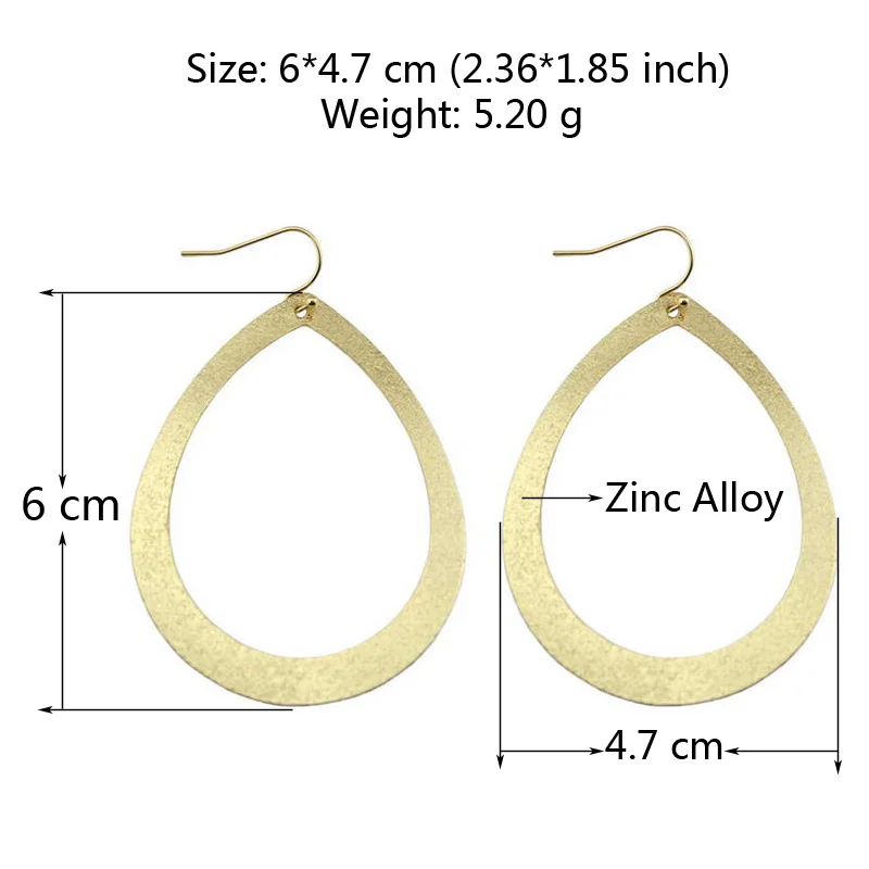 New Metallic Hollow Open Teardrop Statement Earrings Trendy Chic Jewelry Wholesale