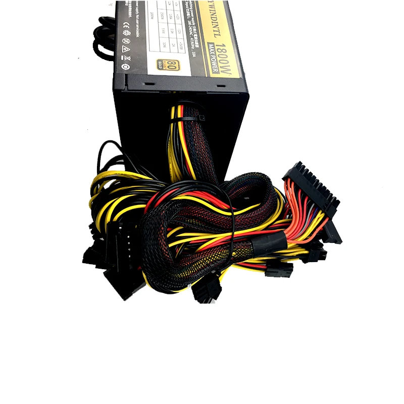 1800 Pc Desktop Voeding Psu Gold Power 1800W Btc Voeding Voor R9 380 Rx 470 RX480 6 gpu Kaarten Mijnbouw Rig Atx Ethereum
