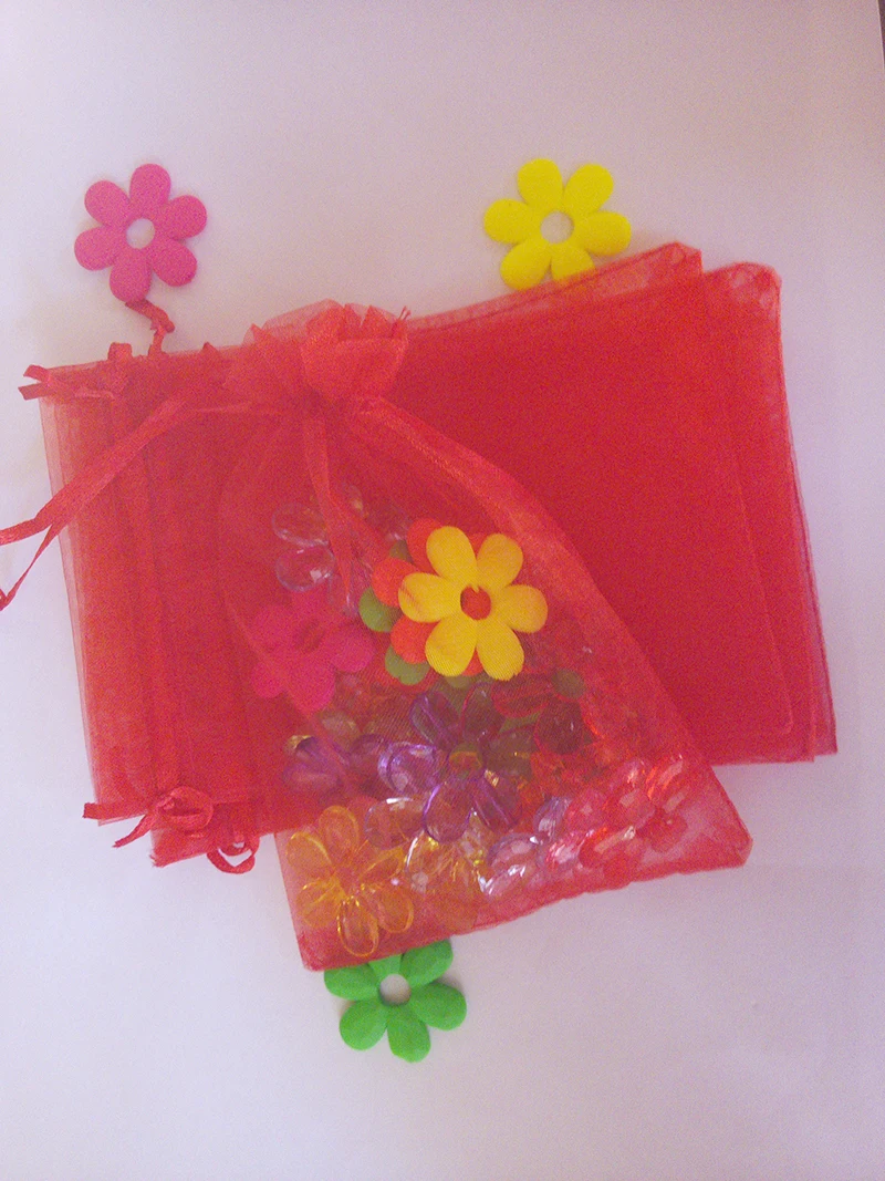 20*30cm 100pcs/lot Wholesale red Jewelry packaging bag Drawable Organza Bags Wedding Christmas Gift Bags & Pouches