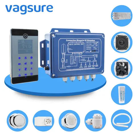 IPX5 Waterproof Wall Sauna Generator 2.8KW Bluetooth with Shower Control VAGSURE