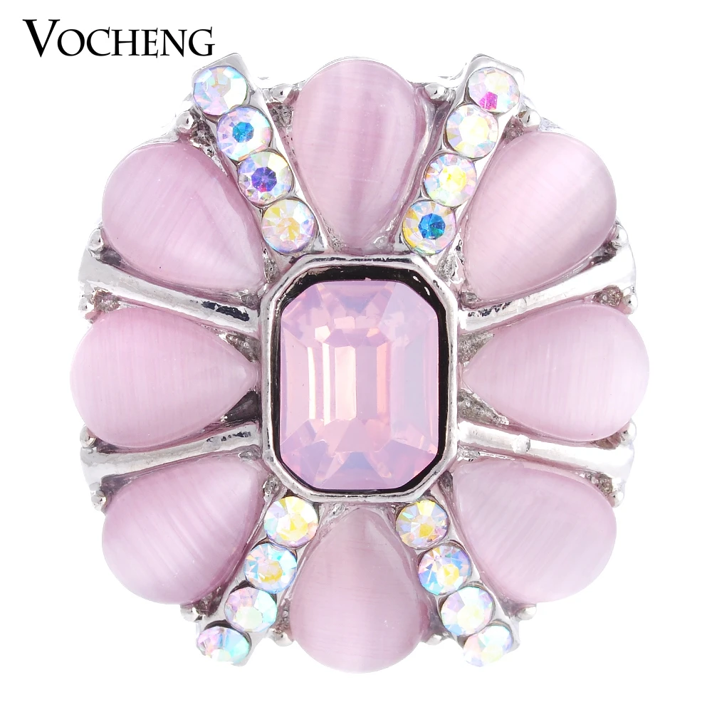 Vocheng Snap Charms Pink Green Clear Rhinestone 18mm Interchangeable Charms Vn-1070