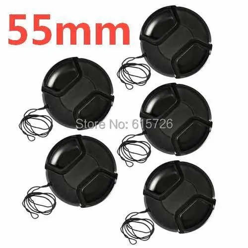 10pcs/lot 55mm center pinch Snap-on cap cover for camera 55 mm Lens