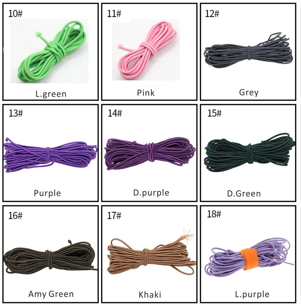 3 Meters/Lot Strong Elastic Rope Cord 3mm Round Bungee Shock Stretch String DIY 24 Multiple Colors