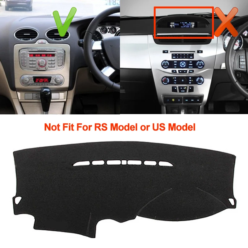 TAIJS RHD Car Dashboard Cover Dash Mat For Ford Focus 2 MK2 2005 2006 2007 2008 2009 2010 2011 Auto DashMat Pad Dash Board Cover