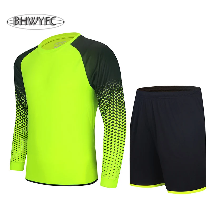 Professional Adult Men Soccer Goalkeeper Jersey Set Sport Suit Goal Keeper Football Uniform Training Long Sleeve