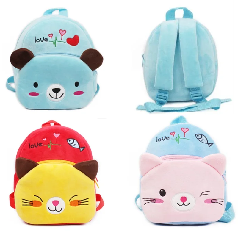 New arrival high quality kindergarten baby plush school bags cartoon soft children mini backpacks candy bags toy for boys girls