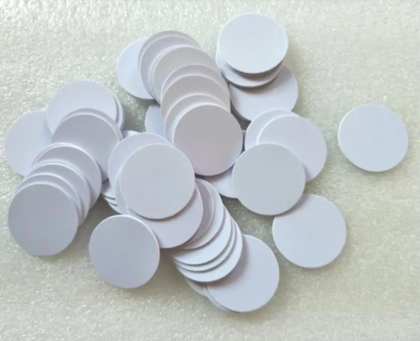 NFC Smart pvc coin tag 25mm Dia Compatible with Samsung Cell Phone (pack of 10)