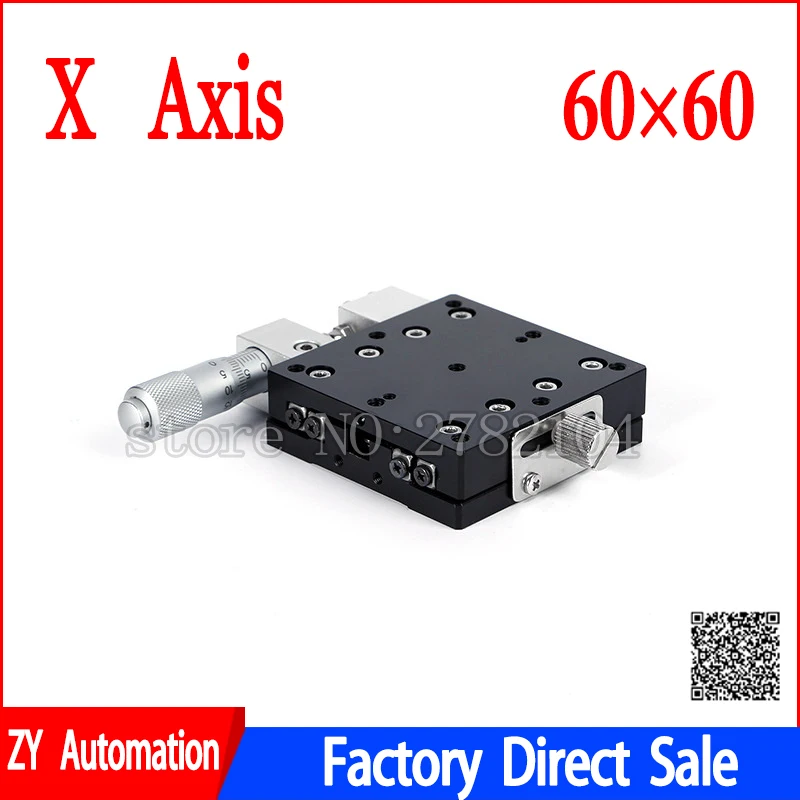 Imagem -03 - Axis 60x60 mm Plataforma de Aparamento Manual Estágios Lineares Rolamento Tuning Mesa Deslizante X60-l X60-c X60-r Trilho Transversal x