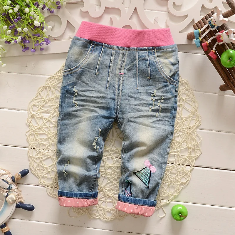 Classic Spring Autumn Girls Soft Jeans Fashion Pants Trousers Children's jeans Infant Soft Denim Pants