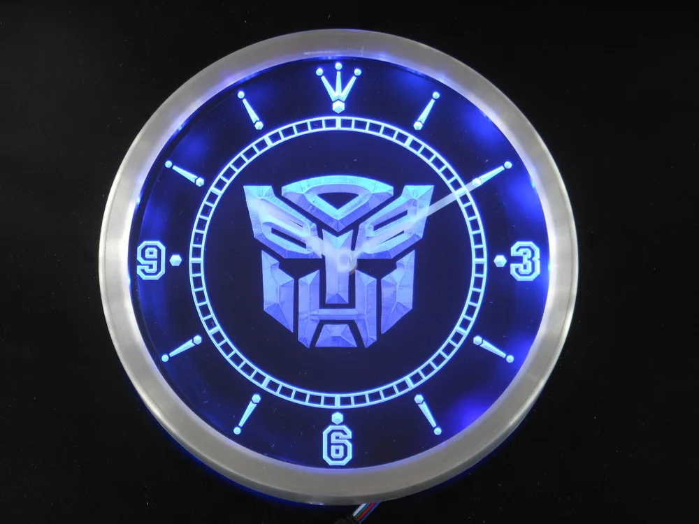 nc0195 Super Robot Neon Light Signs LED Wall Clock