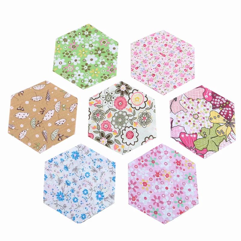 Nanchuang 30Pcs/Lot Random Chic Cotton Fabric With Hexagon Shape/Low Density&Thin Cloth For Quilting&Sewing Material/Mix Designs