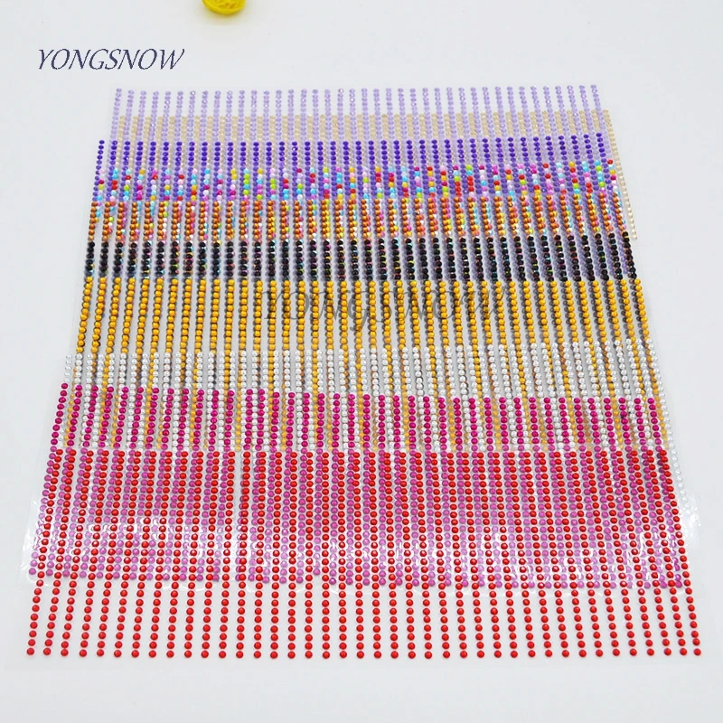 1040 sztuk/zestaw 3mm samoprzylepne Diy naklejka telefon PC Art błyszczący kryształ akrylowe Rhinestone naklejki do scrapbookingu naklejki ścienne samochodów