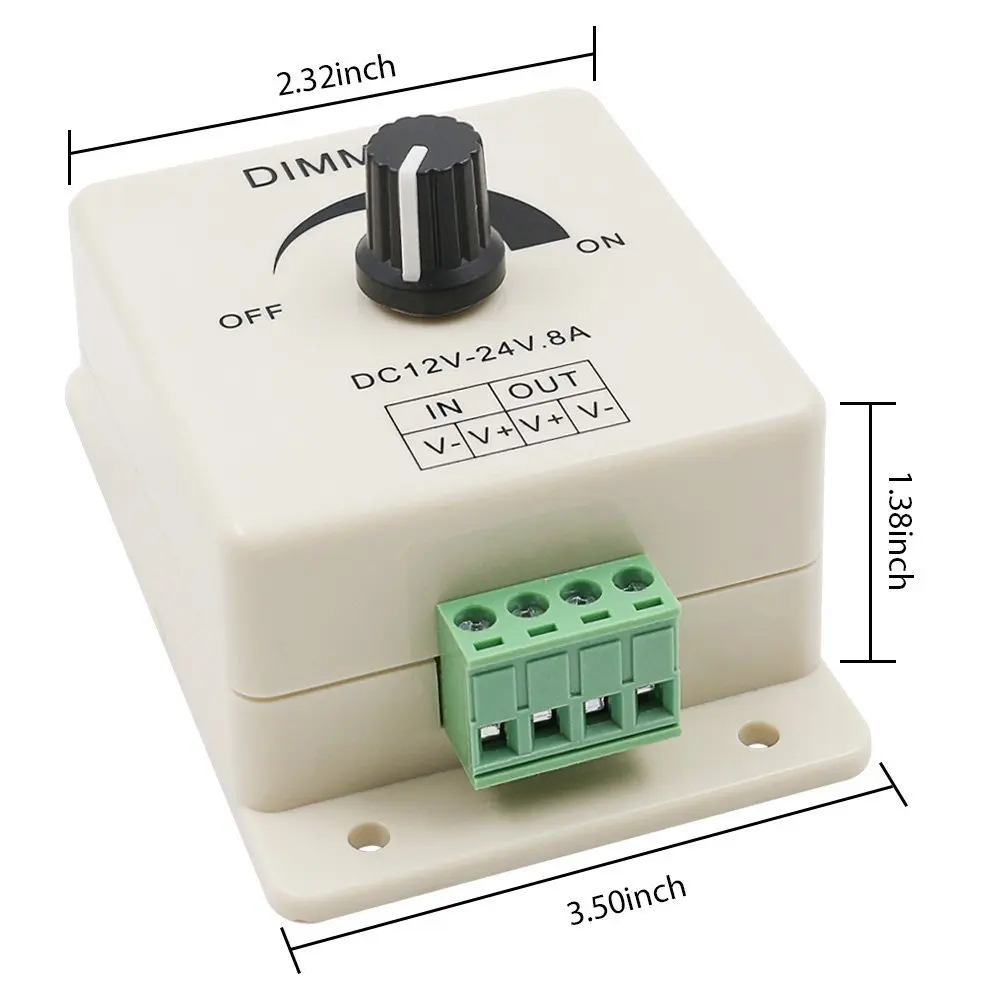 Contrôleur de luminosité réglable, gradateur de bande de protection de la lumière LED, savoir à chaud, LSDM, DC, 12V, 8A, en stock