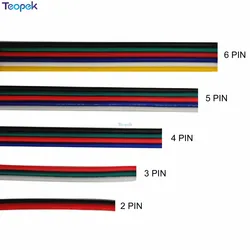 2pin 3pin 4pin 5pin 6pin przedłużacz kabel 22AWG złącze Led dla WS2812 WS2811 RGB RGBW RGB CCT 5050 3528 taśmy LED