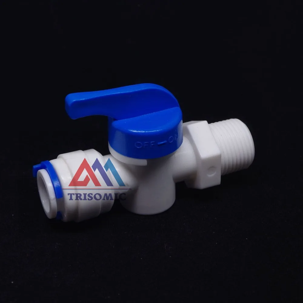 3/8 "Inline Cepat Fitting, 3/8 "Male Thread Ball Valve Fitting Cepat Akuarium Koneksi Filter Air RO Reverse Osmosis System