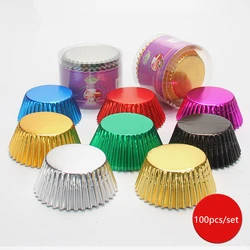 100pcs Thickened Aluminum Foil Cups Cupcake Liners Mini Cake Muffin Molds For Baking  H727